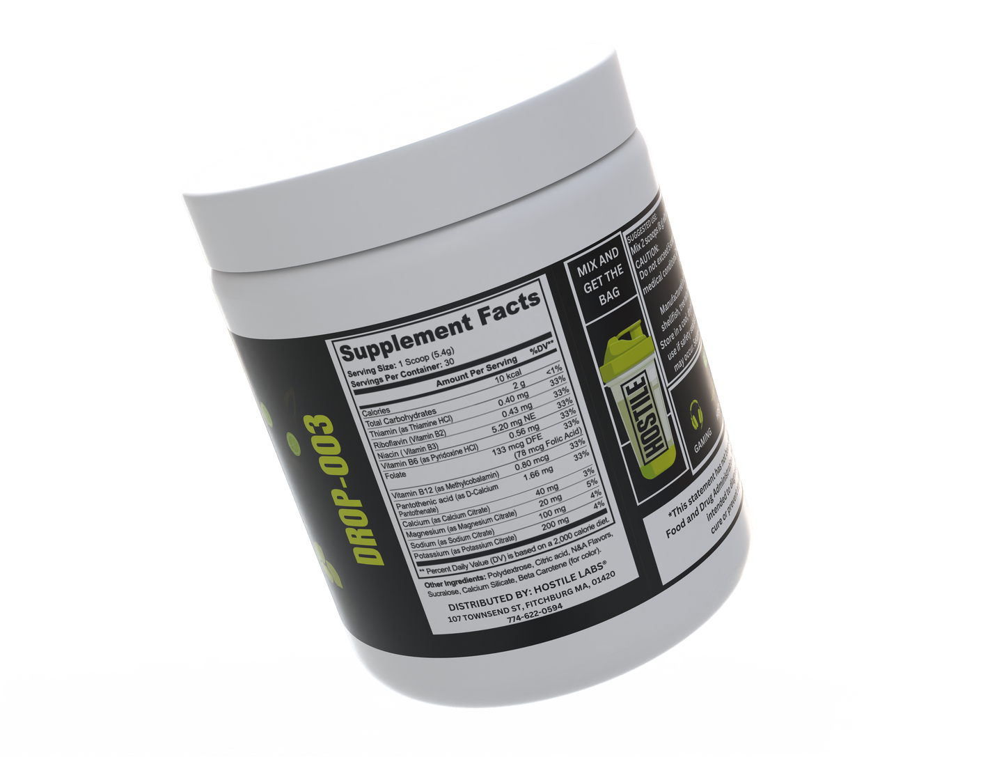 HOSTILE ZERO TRACE Hydration Lemonade